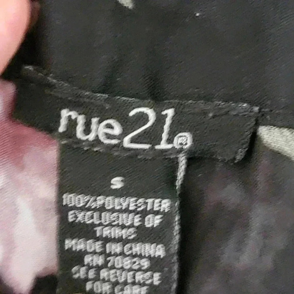 Pastel Black & Pink Floral Mesh Tie Front Coverup Blouse - S - Picture 9 of 9